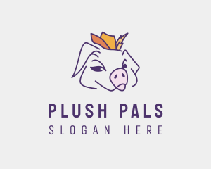 Happy Cowboy Pig logo design