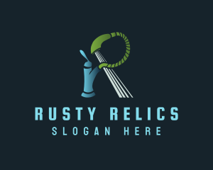 Shower Hose Letter R logo design