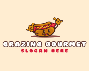 Hotdog Snack Character logo design