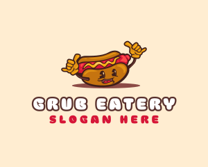 Hotdog Snack Character logo design