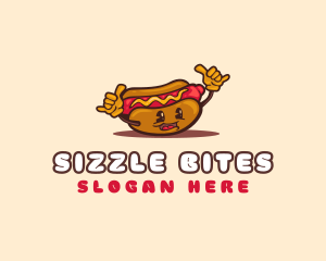 Hotdog Snack Character logo