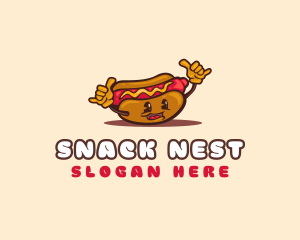 Hotdog Snack Character logo design