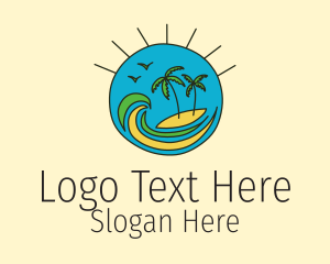 Tropical Vacation Island  Logo