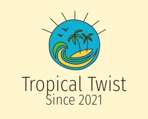 Tropical Vacation Island  logo design