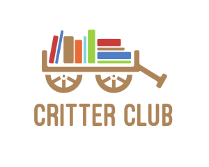 Book Library Cart logo design