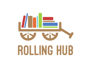 Book Library Cart logo design