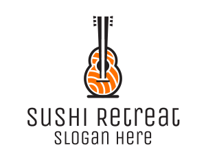 Music Guitar Sashimi logo design