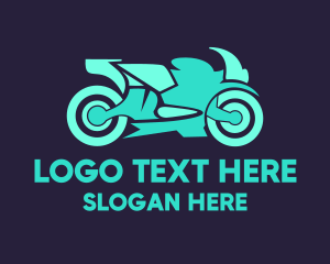 Green Motorbike Race Logo