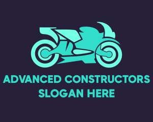 Green Motorbike Race logo design