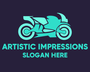 Green Motorbike Race logo design