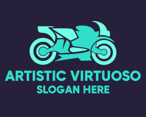 Green Motorbike Race logo design