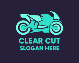 Green Motorbike Race logo design