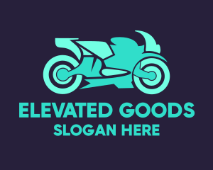 Green Motorbike Race logo design