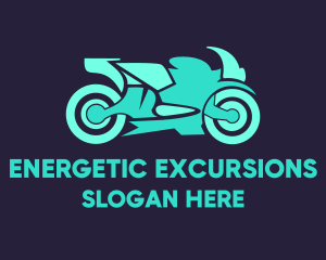 Green Motorbike Race logo design