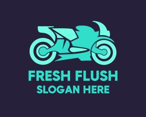 Green Motorbike Race logo design