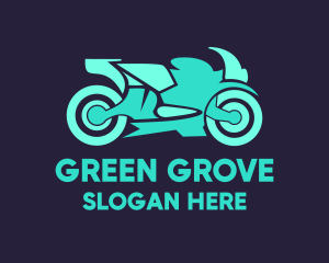 Green Motorbike Race logo design