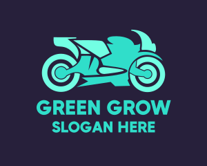 Green Motorbike Race logo design