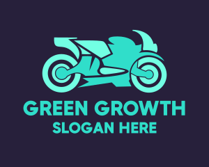 Green Motorbike Race logo design