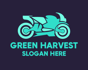 Green Motorbike Race logo design