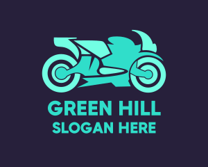 Green Motorbike Race logo design