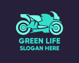 Green Motorbike Race logo design