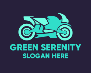 Green Motorbike Race logo design