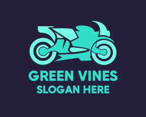 Green Motorbike Race logo design