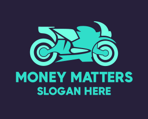 Green Motorbike Race logo design