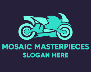 Green Motorbike Race logo design