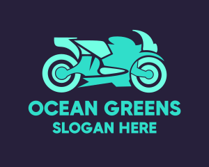 Green Motorbike Race logo design