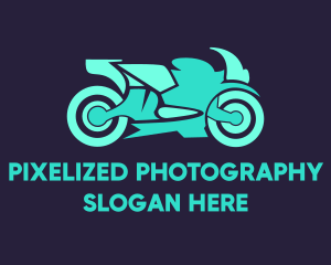 Green Motorbike Race logo design