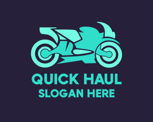 Green Motorbike Race logo design