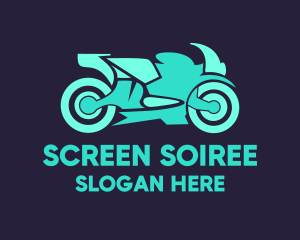 Green Motorbike Race logo design