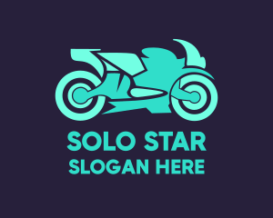 Green Motorbike Race logo design