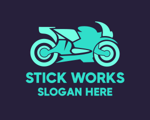 Green Motorbike Race logo design