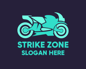 Green Motorbike Race logo design