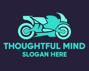 Green Motorbike Race logo design