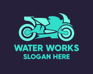 Green Motorbike Race logo design