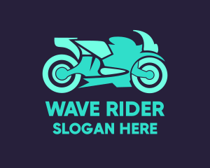 Green Motorbike Race logo design