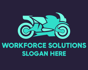 Green Motorbike Race logo design