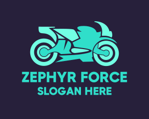 Green Motorbike Race logo design