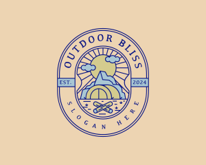 Mountain Camp Tent logo design