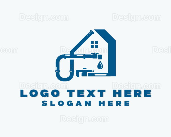 House Pipe Plumbing Logo