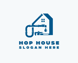 House Pipe Plumbing  logo design