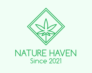 Natural Marijuana Plant  logo design