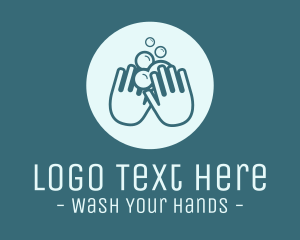 Handwash Soap Bubbles logo design