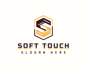 Digital Geometric Letter S logo design