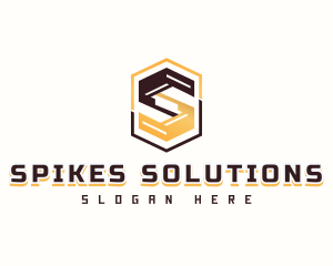 Digital Geometric Letter S logo design