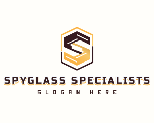 Digital Geometric Letter S logo design