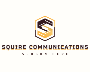 Digital Geometric Letter S logo design